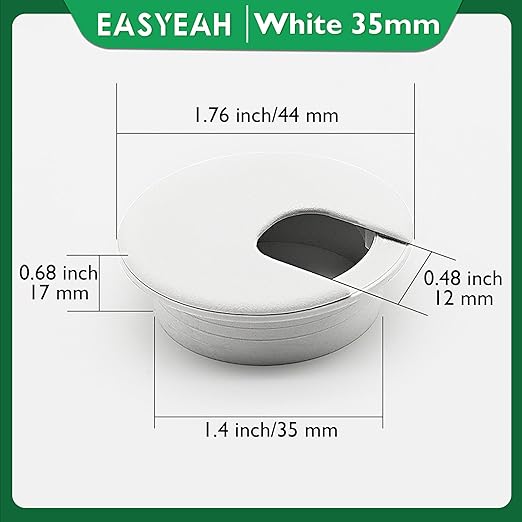5 Pcs Desk Grommet 1-3/8" / 35 mm, Desk Cord Hole Cover, Cable Grommet ABS - Image 8