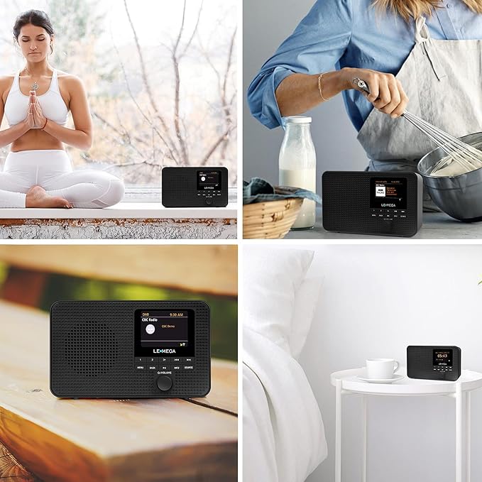 LEMEGA IR1 Portable WiFi Internet Radio, FM Digital Radio, Dual Alarms Clock - Image 6