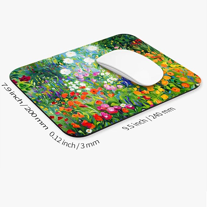 Square Mouse Pad Flowers Floral, Personalized Premium-Textured Custom Mouse Mat - Image 2