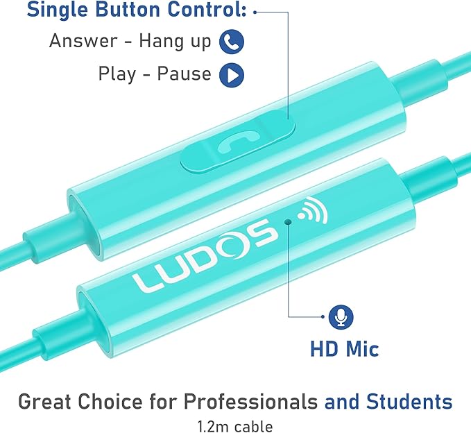 LUDOS OMNITONE Wired Earbuds in-Ear Headphones, 5 Years Warranty, Earphones - Image 3