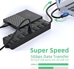 USB hub, 7 Port USB 3.0 Hub, VEMONT USB Splitter - Image 6