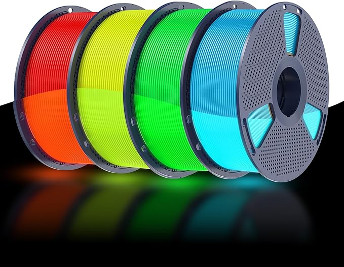 SUNLU PETG Glow in The Dark Filament Bundle, Luminous PETG 3D Printer Filament by SUNLU