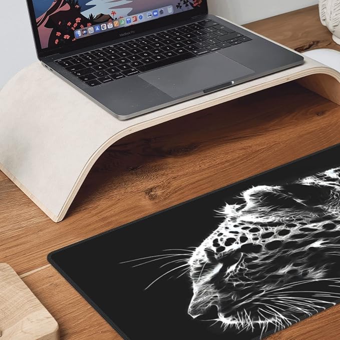 Black and White Gaming Mouse Pad 31.5 x 11.8 Inch Extended Large Mouse Pad - Image 5