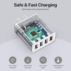 USB Charger, 4 Port USBA Wall Charging Block, Fast Charge QC 3.0 Plug Adapter - Image 5