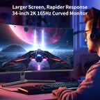 SANSUI 34-Inch Curved Gaming Monitor UWQHD 3440 x 1440 165Hz Curved 1500R - Image 9