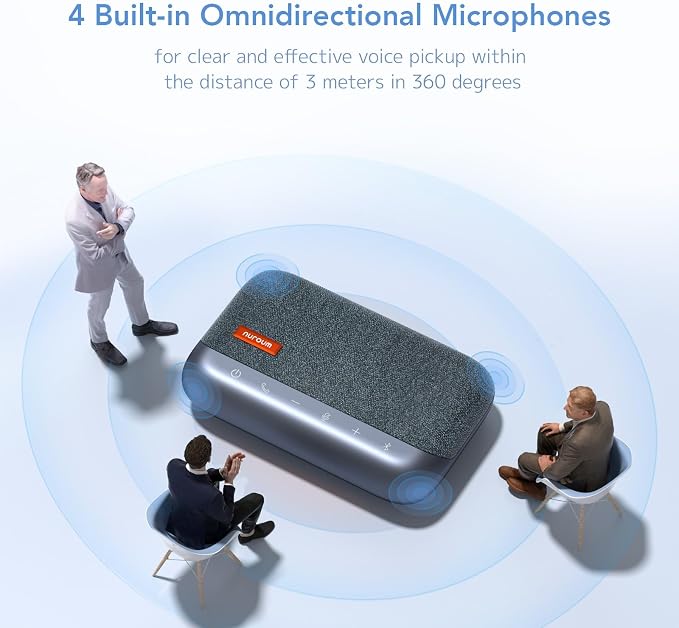 NUROUM A15 Conference Speaker and Microphone, Portable&Scalable Bluetooth - Image 4