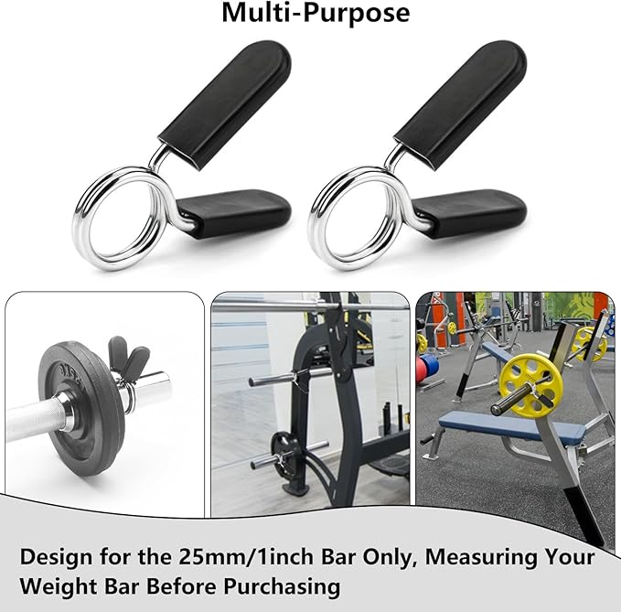 AccEncyc Spring Clip Collars 1 Inch Olympic Barbell Clamps Dumbbell Clips - Image 4