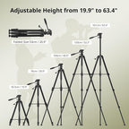 SmallRig CT-07 Aluminum Camera Tripod Stand, 63.4" Travel Tripod - Image 7