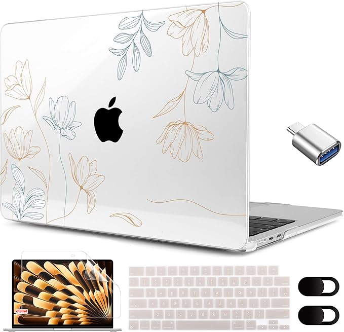 MEEgoodo for M4/M3/M2 MacBook Air 15.3 inch Case 2025 2024 2023, Case Fit Model by MEEgoodo