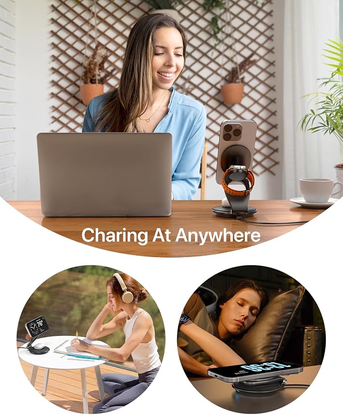 EXW Travel Charging Station for Magsafe Charger, Wireless Charging Station for - Image 6