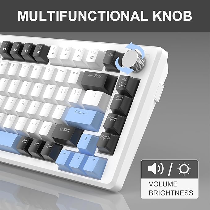 MageGee 75% Mechanical Gaming Keyboard, Compact Blue Backlit Wired Gaming - Image 4