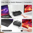 DEMEXBOOK Dual Monitor DisplayPort KVM Switch 2 Monitors 2 Computers 8K@60Hz - Image 6