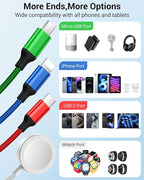 Temdan for Apple Watch Charger, 4 in 2 USB C Cable for iPhone 16 Charger/Type - Image 2