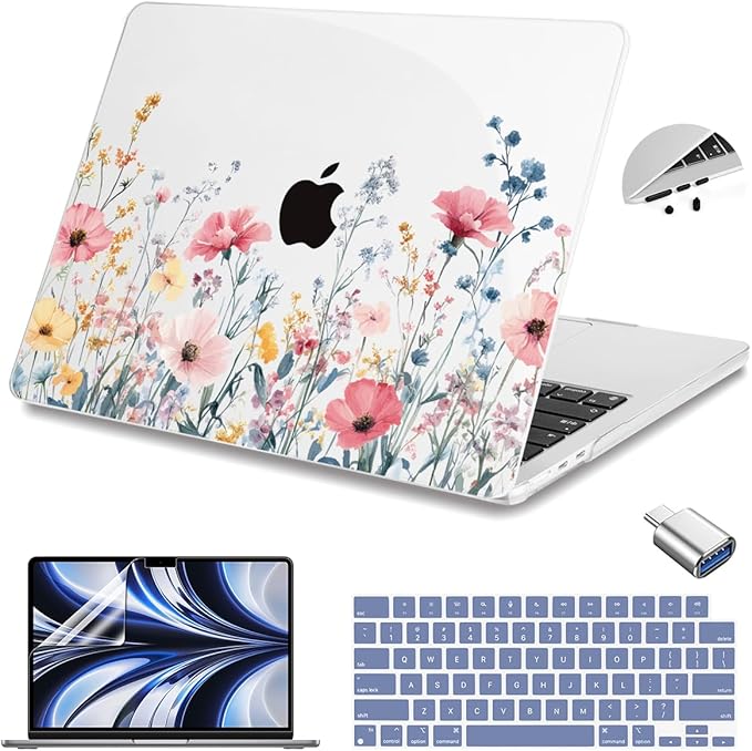 Teryeefi for MacBook Air 13.6 inch Case M4 A3240/M3 A3113/M2 A2681, Hard Shell by Teryeefi