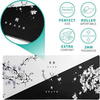 Black and White Japanese Cherry Blossom Gaming Mouse Pad Sakura Death Life - Image 5