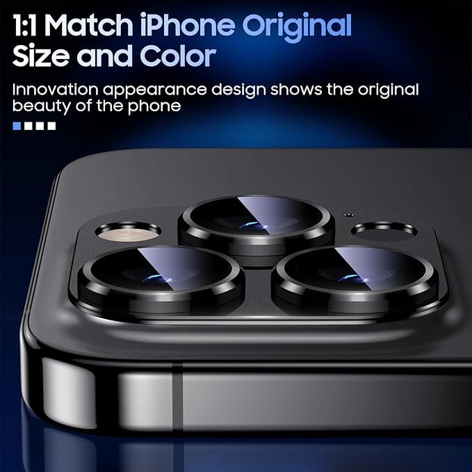 Uyiton Compatible with iPhone 15 Pro/iPhone 15 Pro Max Camera Lens Protector - Image 5