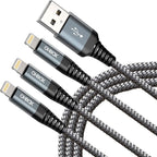 ohbox iPhone Charger 10FT 3Pack Long iPhone Charger Cable MFI Certified USB by OHBOX