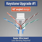Everest 45° Angled RJ45 Cat5e Keystone Jacks 20-Pack in White - Image 3