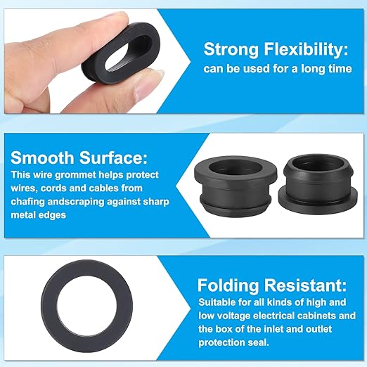 PATIKIL 26mm / 1 Inch Drill Hole, 13/16 Inch ID Rubber Grommets - Image 3