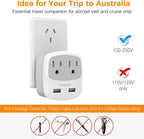 TESSAN New Zealand Australia Plug Adapter, Type I Travel Adaptor - Image 5