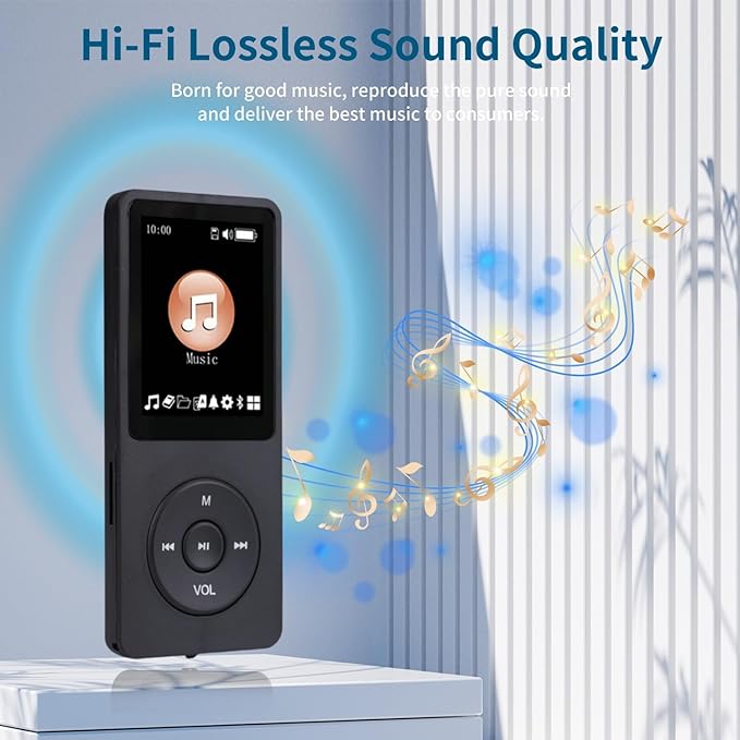 MP3 Player with Bluetooth 5.2 HiFi Sound, with Built-in Speaker/FM Radio/Voice - Image 4