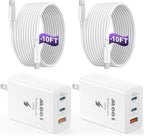 USB C Charger Block 100W, 3-Port GaN Super Fast Charger, Type C Wall Charger by Auorld
