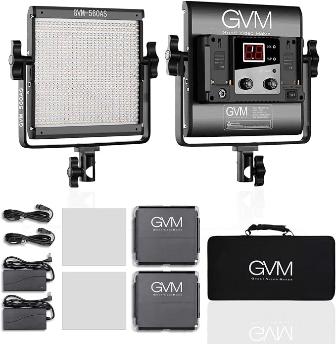GVM 560 LED Video Light, Dimmable Bi-Color, 2 Packs Photography Lighting - Image 7