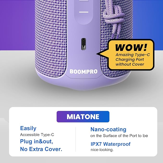 MIATONE Portable Bluetooth Speaker 36W Stereo Sound Bass Boost, 24H Playtime - Image 5