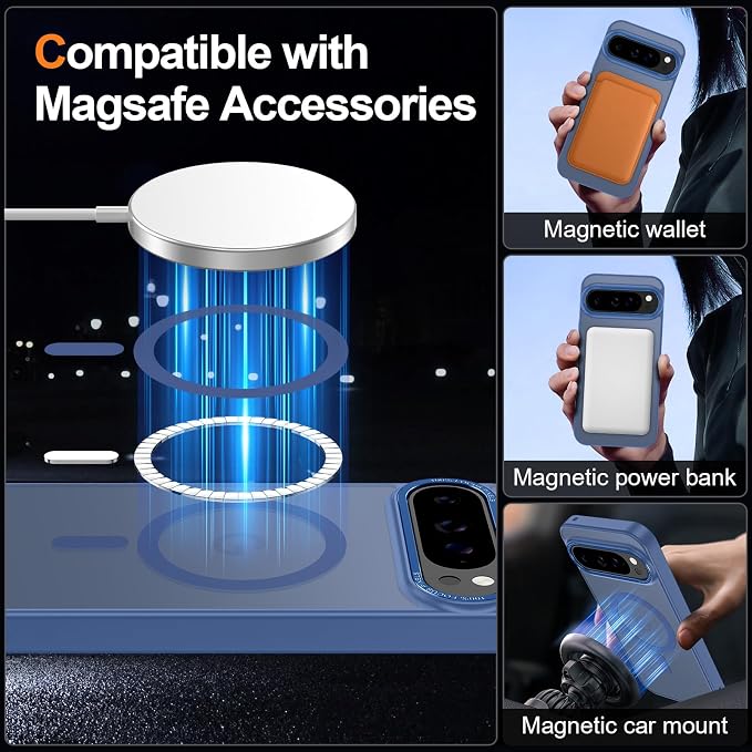 Magnetic for Google Pixel 9 Pro XL Case, Shockproof Slim Translucent Matte - Image 2
