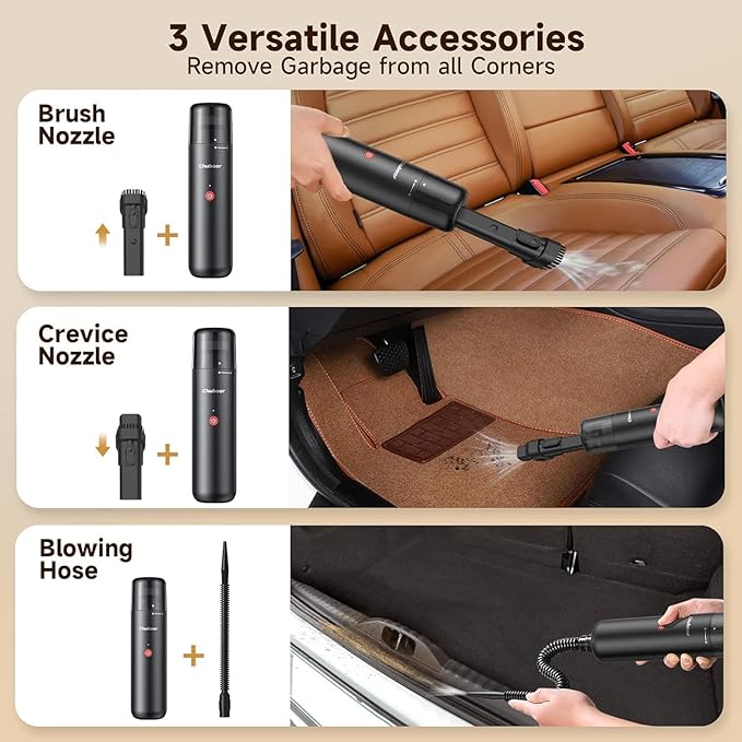 Chuboor Mini Vacuum, Powerful Cordless Rechargeable Hand Held Vacuum - Image 3