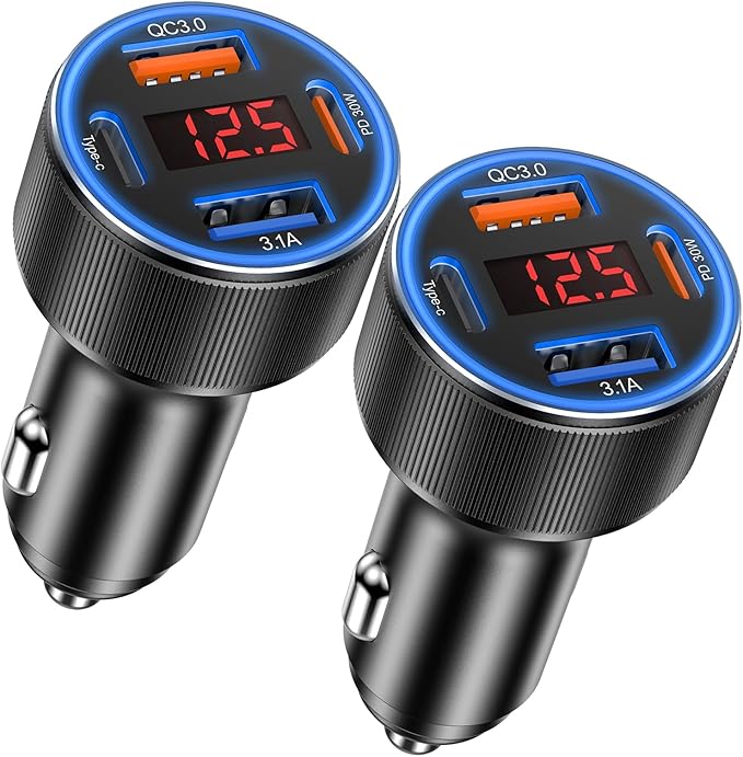 Car Charger USB C, Besgoods 4 Ports Cigarette Lighter USB Charger USB C Car by Besgoods