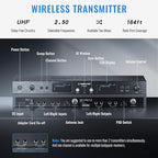 Phenyx Pro UHF Mono Dual Wireless in-Ear Monitor System, Metal Wireless IEM - Image 2
