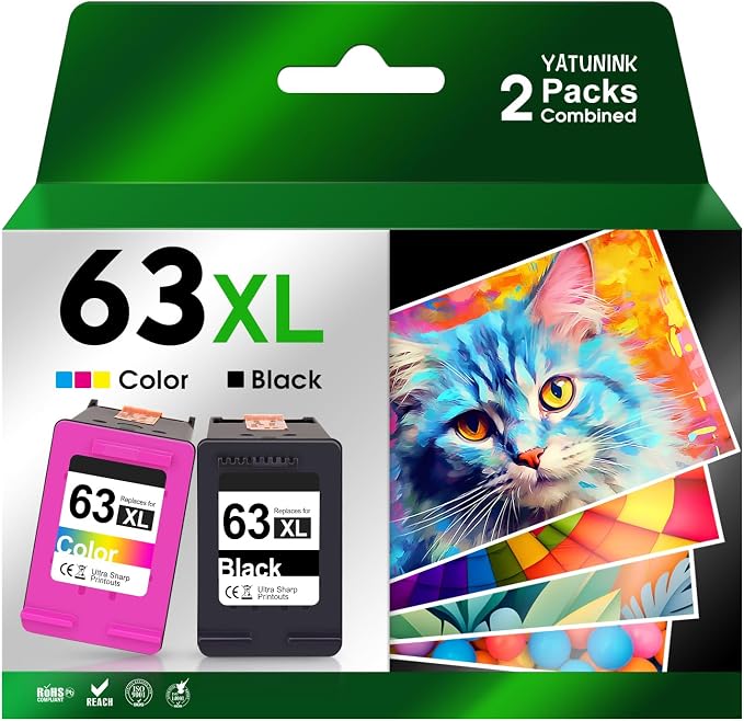 63XL Ink Cartridge Combo Pack Compatible by YATUNINK