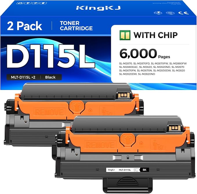 MLT-D115L 115L Toner Cartridge Black 2-Pack High-Yield Replacement by KingKJInkToner