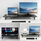 Bamboo Dual Monitor Stand Riser - Image 8