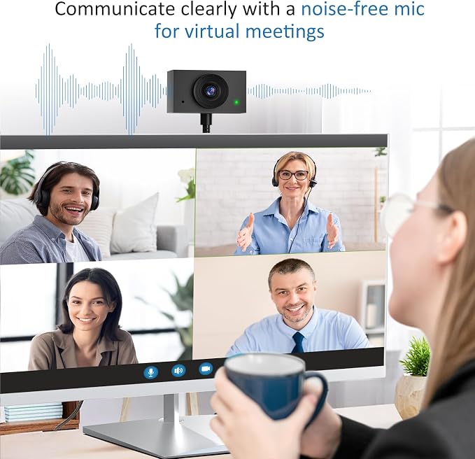 Webcam 1080P for PC, Eye Contact Webcam for Desktop Computer - Image 6