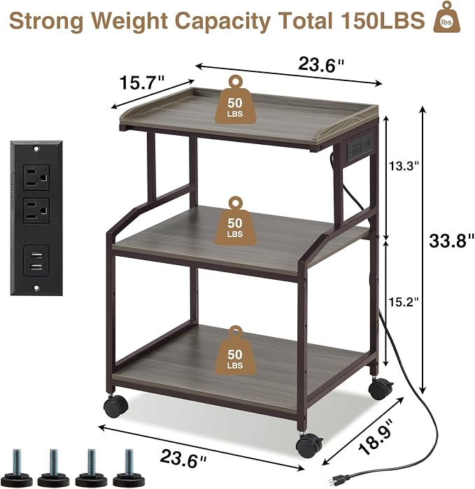 Lauren&Harold 34'' Printer Stand - Image 8