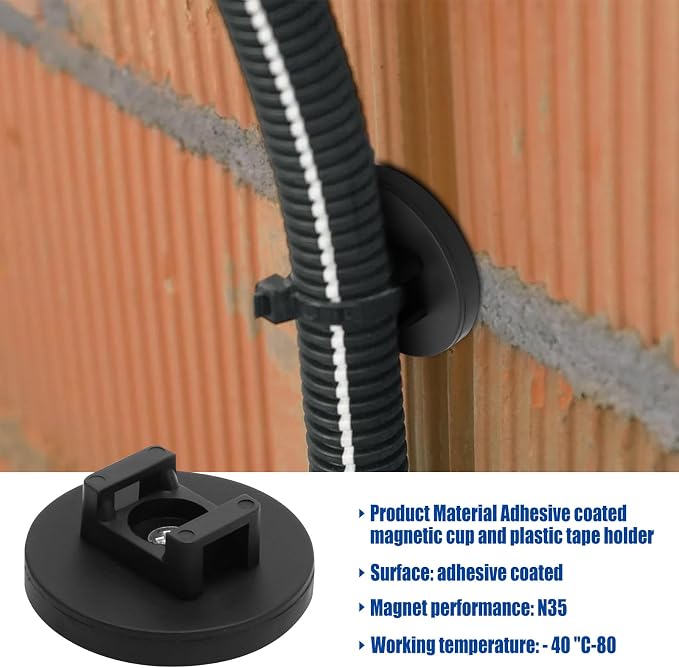 20Pcs Strong Magnetic Cable Zip Tie Base, Heavy Duty Wire Cable Holder - Image 4