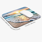 Square Mouse Pad Beach Sunset, Personalized Premium-Textured Custom Mouse Mat - Image 2