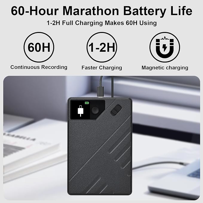 Ai Voice Recorder, Note Voice to Text Recorder W/Magnetic Case, App Control - Image 8