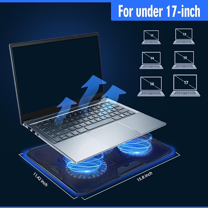 NAGAN Laptop Cooling Pad with 3 Fans, Ergonomic Cooling Pad - Image 6