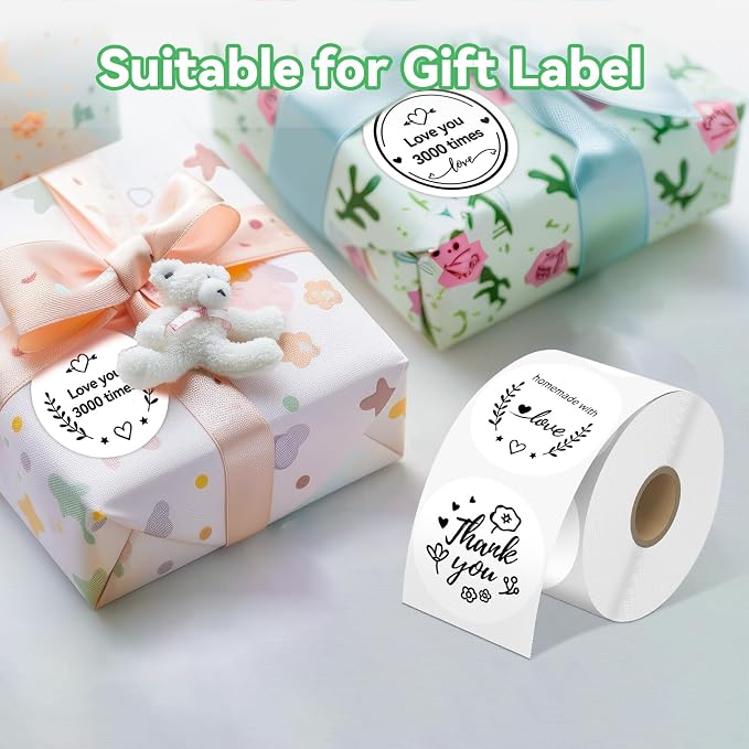 2'' White Round Thermal Labels, Name/Price Tag, QR Code, 750 Labels/Roll - Image 8
