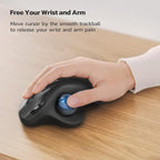 Nulea M501 Wireless Trackball Mouse, Rechargeable Ergonomic, Easy Thumb Control - Image 2