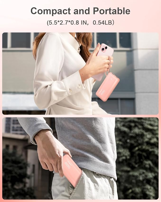 Portable Charger with Built in Cables, Slim 10000mAh Fast Charging 22.5W Power - Image 7