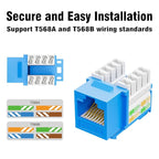 Iwillink 10Gbps Cat6 Keystone Jack 10-Pack, RJ45 90-Degree Ethernet Coupler - Image 6
