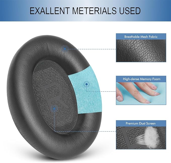 GEVO Replacement Ear Pads for Bose QC45, Ear Cushions for Bose QuietComfort 45 - Image 4