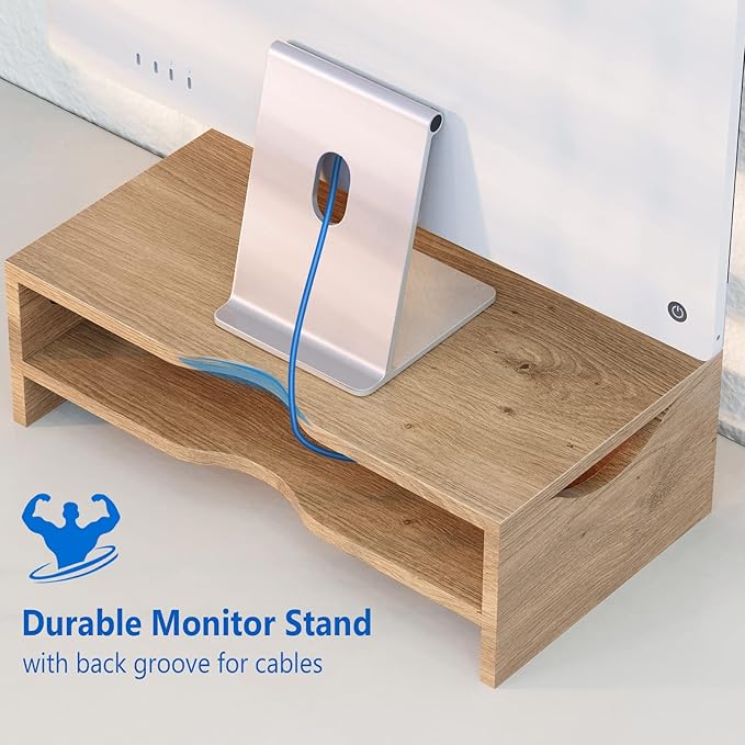 Zimilar Monitor Stand Riser, 2 Tiers Laptop Computer Monitor Riser - Image 3