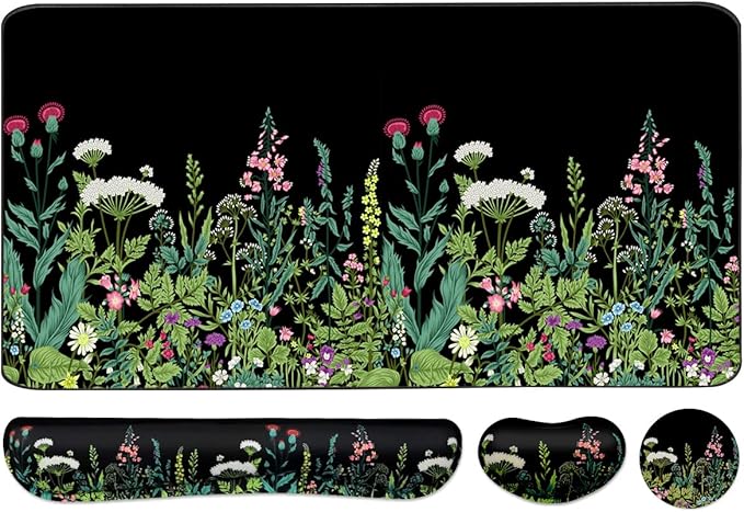 Keyboard Mouse Pad Set, Extended Mouse Pad+Keyboard Wrist Rest Support by WBWEIRDBEAST