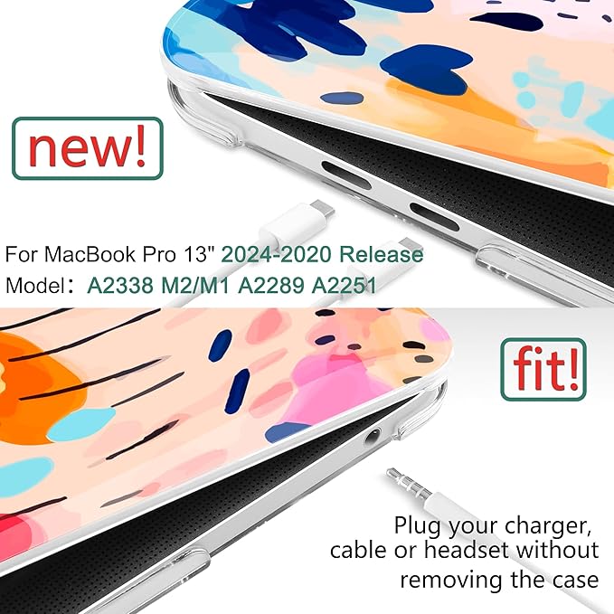 TWOLSKOO Compatible with MacBook Pro 13 inch Case 2023-2016 A2338 M2/M1 A2251 - Image 2