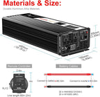Xijia 3000W Pure Sine Wave Inverter DC 72V to AC 120V 60HZ Solar Converter - Image 4